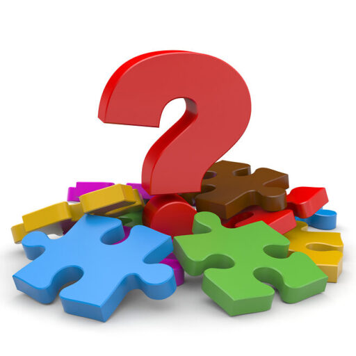 Autism Colorful Puzzle with Question Mark